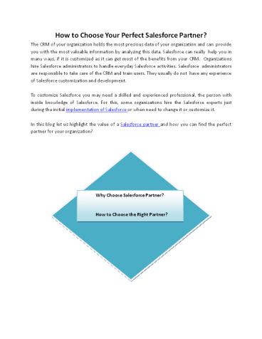 How to Choose Your Perfect Salesforce Partner?