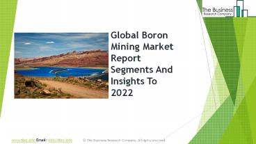 Boron Mining Global Market Report 2019