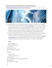 Cybersecurity Risk Management and Assessment: