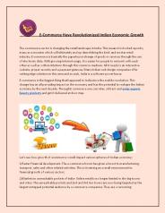 E-Commerce Have Revolutionized Indian Economic Growth