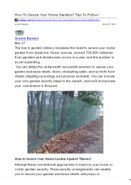 How To Secure Your Home Gardens? Tips To Follow!