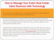 How to Manage Your Entire Real Estate Sales Business with Technology