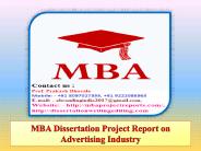 MBA Dissertation Project Report on Advertising Industry