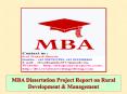 MBA Dissertation Project Report on Rural Development & Management PowerPoint PPT Presentation