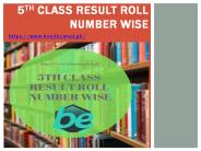 Announcement 5th class result 2019