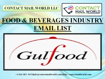 FOOD & BEVERAGES INDUSTRY EMAIL LIST