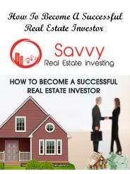 How To Become A Successful Real Estate Investor