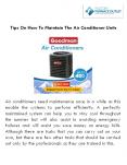 Tips On How To Maintain The Air Conditioner Units PowerPoint PPT Presentation