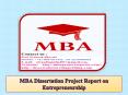 MBA Dissertation Project Report on Entrepreneurship PowerPoint PPT Presentation