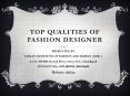 Top qualities of a fashion designer PowerPoint PPT Presentation