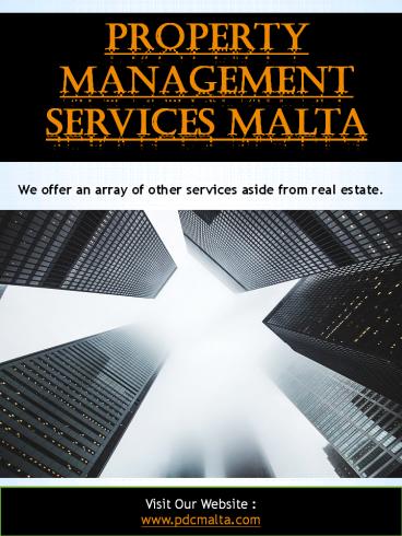 Property Management Services Malta | Call - 356 9932 2300 |