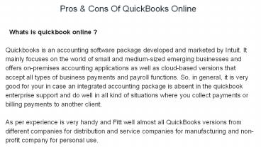Pros & Cons Of QuickBooks Online (1)