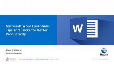 Advanced Level Microsoft Word Essentials: Tips and Tricks for Better Productivity