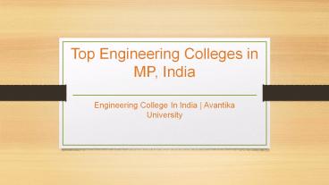 Top Engineering Colleges in MP, India - Best Engineering Courses in Madhya Pradesh - Avantika University