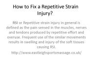 How to Fix a Repetitive Strain Injury?