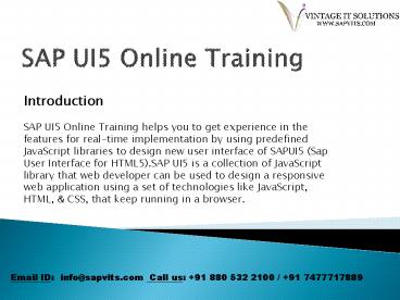 SAP UI5 Online Training Courses in India, Hyderabad, bangalore (1)