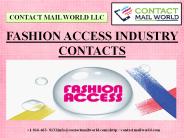 FASHION ACCESS INDUSTRY CONTACTS