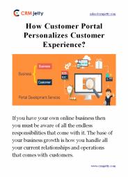How Customer Portal Personalizes Customer Experience?