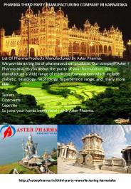 Third Party Manufacturing In Karnataka