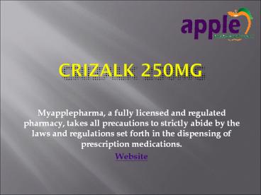 Crizalk (Crizotinib) 250mg Capsule