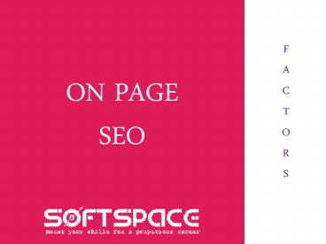 ON PAGE SEO TECHNIQUES