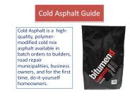 Cold Asphalt Guide