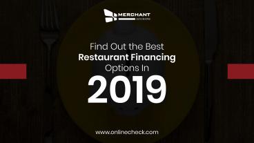 FIND OUT THE BEST RESTAURANT FINANCING OPTIONS IN 2019