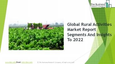 Rural Activities Global Market Report 2019