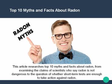 Top 10 Myths and Facts About Radon