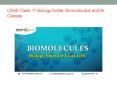 CBSE Class 11 Biology - What is Biomolecules and Its Classes? PowerPoint PPT Presentation