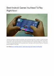 Best Android Games You Need To Play Right Now!