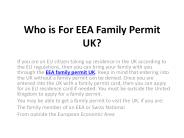 Who is For EEA Family Permit UK