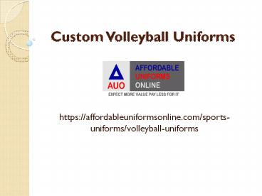 Custom Volleyball Jerseys