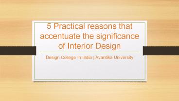 Significance of Interior Design - Avantika University