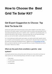 Choosing Quality Grid-tie Solar Kits for Off-grid Area