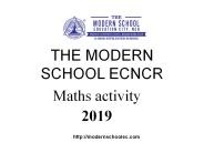 THE MODERN SCHOOL ECNCR  Maths activity-2019