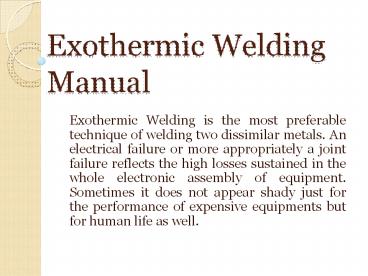 Exothermic Welding Manual