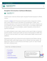 Hospital information Software Modules
