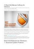 10 Best Anti-Malware Software for Windows PowerPoint PPT Presentation