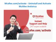 mcafee.com/activate -  Uninstall and Activate McAfee Antivirus