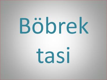 Böbrek Taşı Nedir?