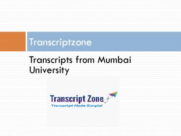 Transcripts from Mumbai University