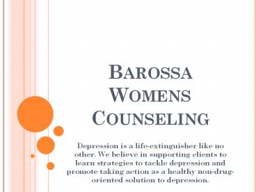 Barossa Womens Counseling-Barossa Strong