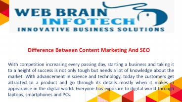 Difference Between Content Marketing And SEO