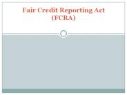 Fair Credit Reporting Act (FCRA)