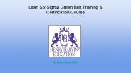 Lean six sigma green belt training & certification course