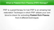 What is Platelet-Rich Plasma (PRP) therapy?