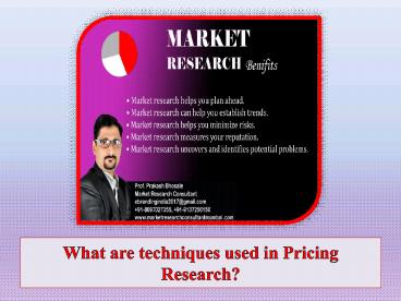 What Are Techniques Used in Pricing Research