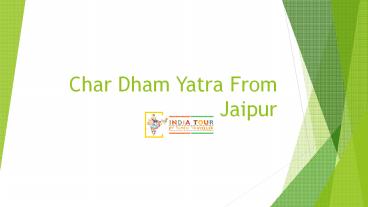 Char Dham Yatra Package from Jaipur