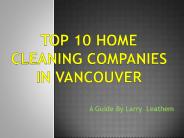 Top 10 Home Cleaning Companies in Vancouver